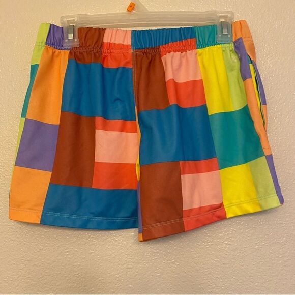 Adidas Surf Shorts Colorblock Patchwork bright bold rainbow colorful Women's M - Picture 3 of 13